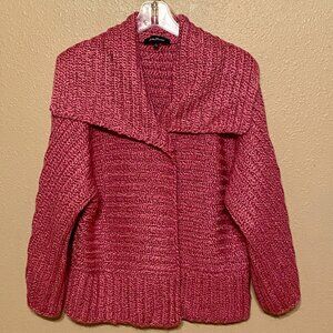 EVAN-PICONE Fuchsia Knit Sweater Big Collar Wide Sleeves Women's Size (L)
